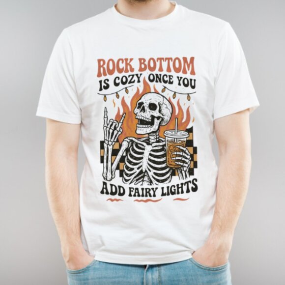 Tops - Rock bottom Skeleton Mental Health Shirt